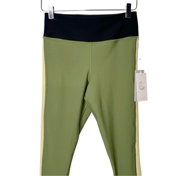 NEW Johnny Was Calme Endurance Mesh Inset Green Bronze Performance Leggings Sz S - Picture 5 of 13